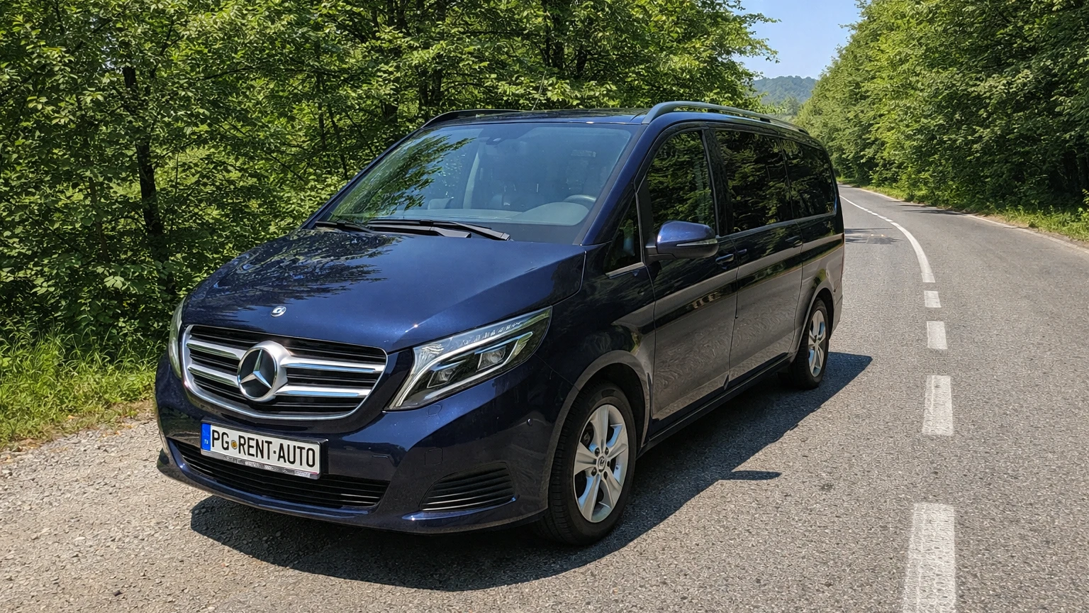 Mercedes V-Class minivan hire in Podgorica for large families and group travel
